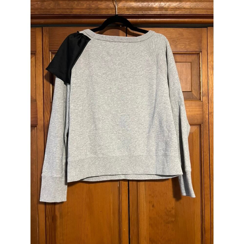 J. Crew Women's Asymmetrical Ruffle Crewneck Sweatshirt in Light Grey Size XL - Picture 10 of 10